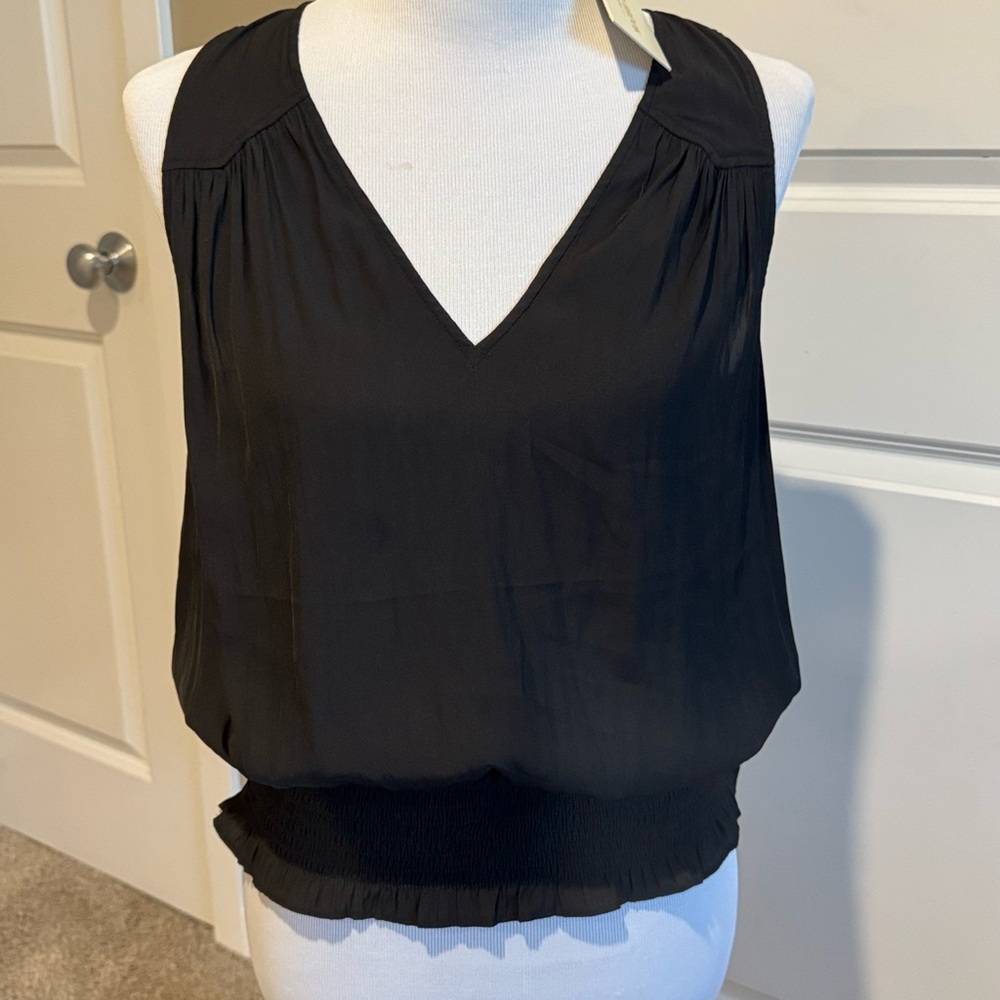 Ramy Brook Black V-Neck Tank Top, S